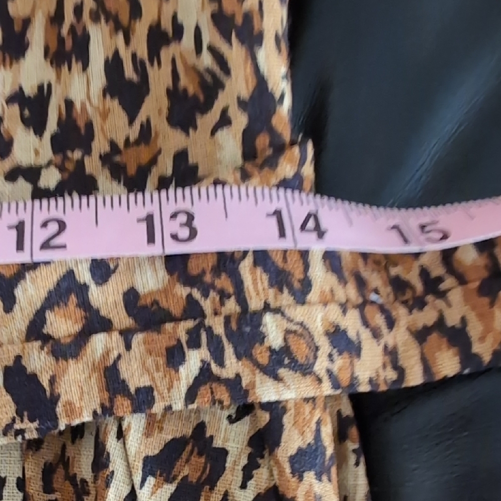 Leopard Print Floral Dress, Ruffle Front - Picture 7 of 7